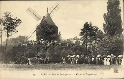 Ak Paris XVI, Bois de Boulogne, The Moulin de Longchamp