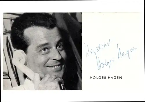 Autogrammkarte Schauspieler Holger Hagen, Portrait, Autogramm