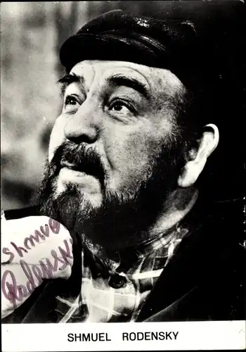 Autogrammkarte Schauspieler Shmuel Rodensky, Portrait, Autogramm