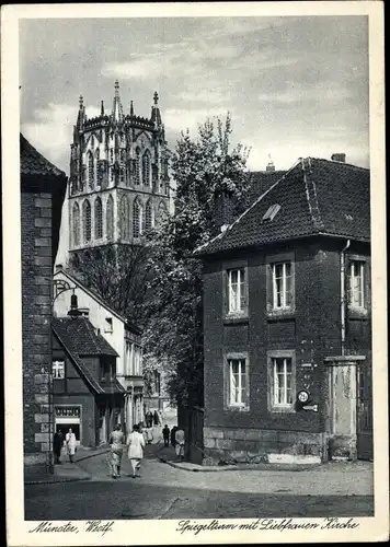 Ak Münster in Westfalen, Spiegelturm, Liebfrauenkirche