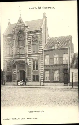 Ak Deurne Antwerpen Flandern, Rathaus