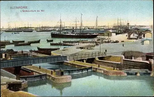 Ak Alexandria, Ägypten, Nilmündung