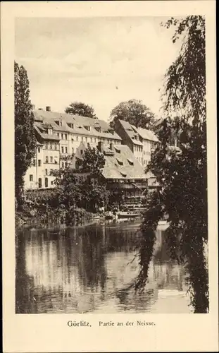 Ak Görlitz in der Lausitz, Partie an der Neiße