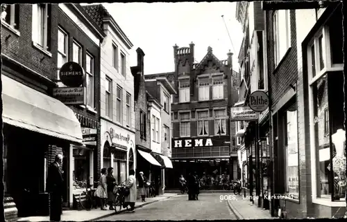 Ak Goes Zeeland Niederlande, Lange Kerkstraat, Geschäfte, Hema, Siemens, Palthe