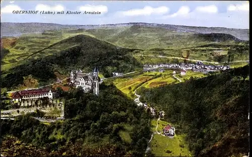 Ak Obernhof an der Lahn, Kloster Arnstein, Panorama