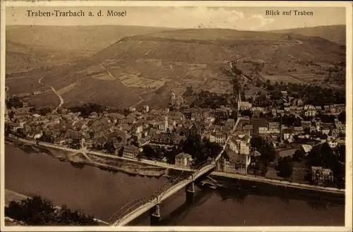 Ak Traben Trarbach an der Mosel, Ortsansicht, Brücke