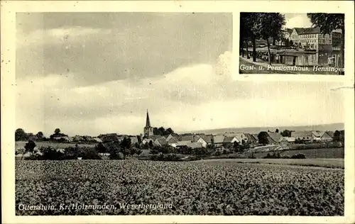 Ak Ottenstein im Weserbergland, Panorama, Gast- und Pensionshaus Henninges