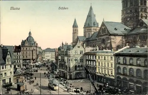 Ak Mainz am Rhein, Höfchen, Straßenbahn