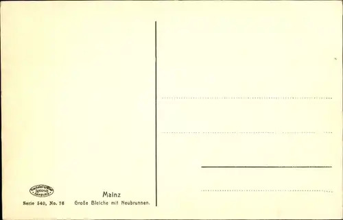 Ak Mainz am Rhein, Große Bleiche, Neubrunnen