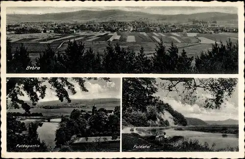 Ak Bebra an der Fulda Hessen, Panorama, Fuldatal