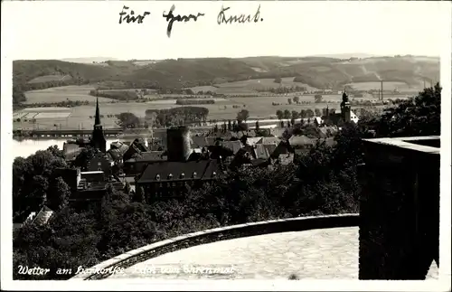 Foto Ak Wetter an der Ruhr, Hartkortsee, Blick vom Ehrenmal