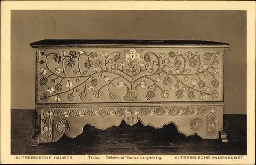 Ak Langenberg Velbert im Rheinland, Altbergische Innenkunst, Truhe, Geheimrat Contze