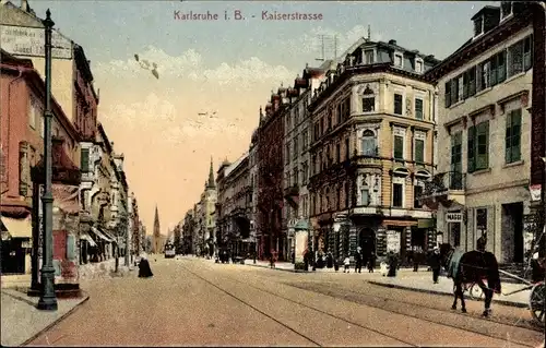 Ak Karlsruhe in Baden, Kaiserstraße