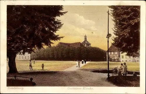 Ak Rendsburg in Schleswig Holstein, Garnison-Kirche