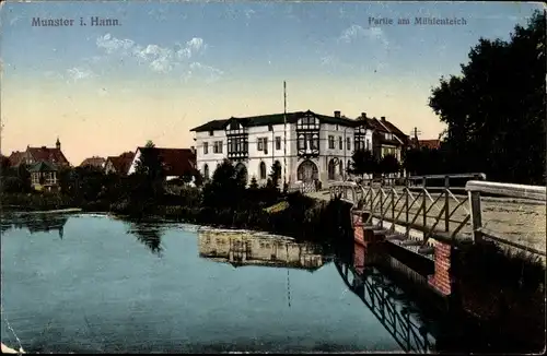 Ak Munster an der Örtze, am Mühlenteich