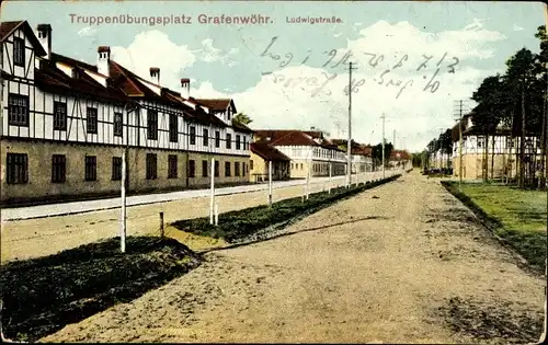 Ak Grafenwöhr in Bayern, Truppenübungsplatz, Ludwigstraße