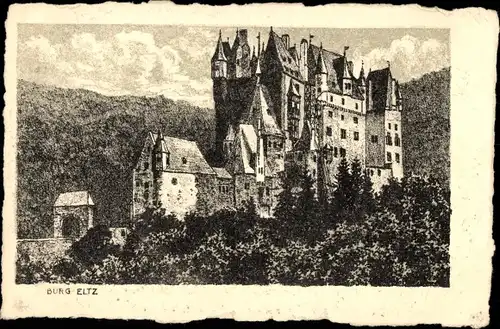 Künstler Ak Wierschem an der Mosel, Burg Eltz