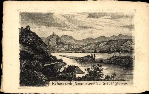 Künstler Ak Rolandseck Remagen am Rhein, Nonnenwerth, Siebengebirge