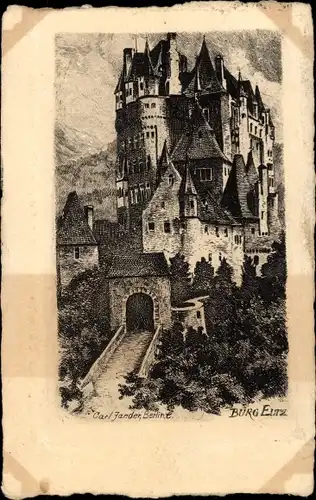 Künstler Ak Jander, Carl, Wierschem an der Mosel, Burg Eltz