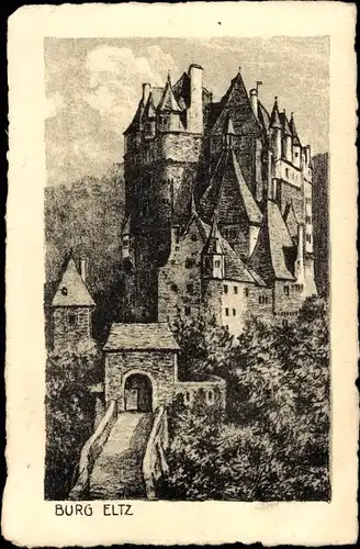 Künstler Ak Wierschem an der Mosel, Burg Eltz