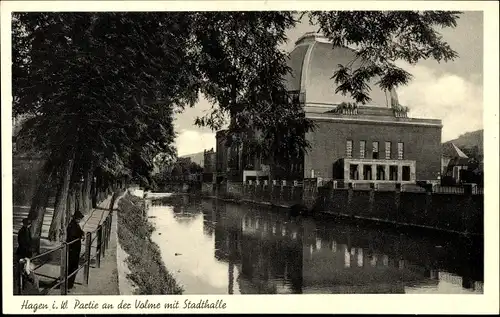 Ak Hagen in Westfalen, Volme, Stadthalle