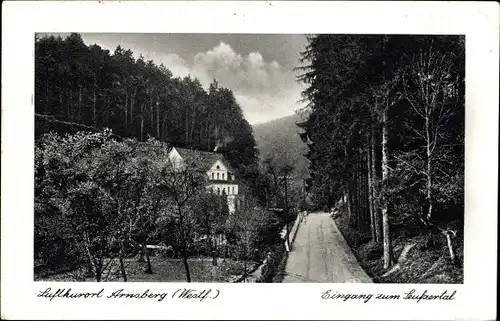 Ak Arnsberg Sauerland, Eingang zum Seufzertal, Straße