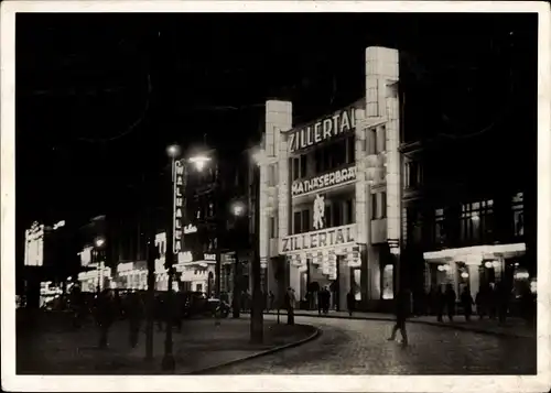 Ak Hamburg Mitte St. Pauli, Reeperbahn, Zillertal, Walhalla, Nachtbeleuchtung