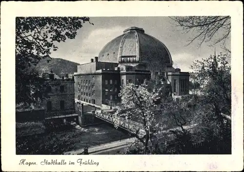 Ak Hagen in Westfalen, Stadthalle, Frühling