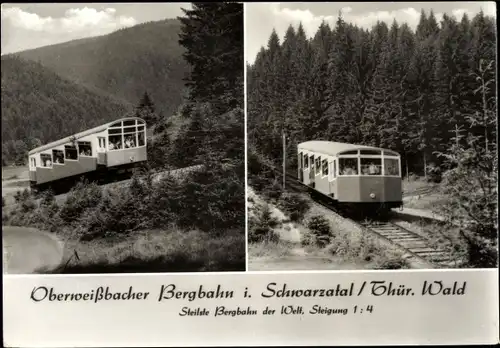 Ak Schwarzatal in Thüringen, Oberweißbacher Bergbahn