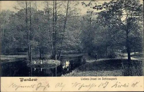 Ak Berlin Pankow, Liebesinsel im Schlosspark