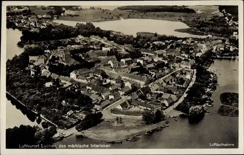 Ak Lychen in der Uckermark, Fliegeraufnahme