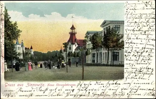 Ak Ostseebad Zinnowitz auf Usedom, Neue Strandstraße