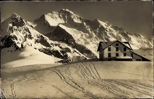 Ak Grindelwald Kanton Bern, Berghotel Männlichen, Jungfrau