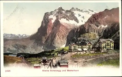 Ak Kanton Bern, Berner Oberland, Kleine Scheidegg, Wetterhorn