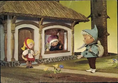 Ak Unser Sandmännchen, Sandmann, DDR Kinderfernsehen, Rotkäppchen, 6222