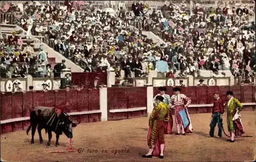 Ak Bullfight, Der Stier in Todesangst