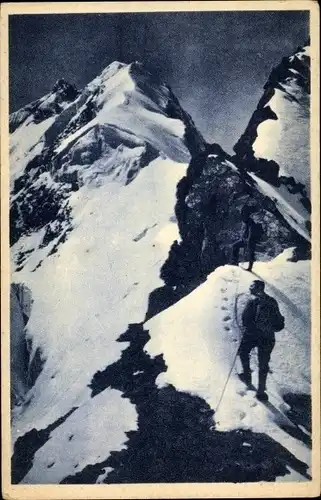 Ak Bergsteiger, Bergspitze, Schnee