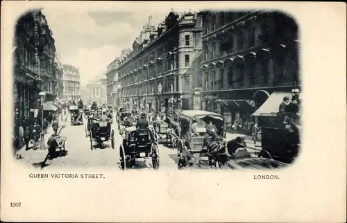 Ak London City England, Queen-Victoria-Street