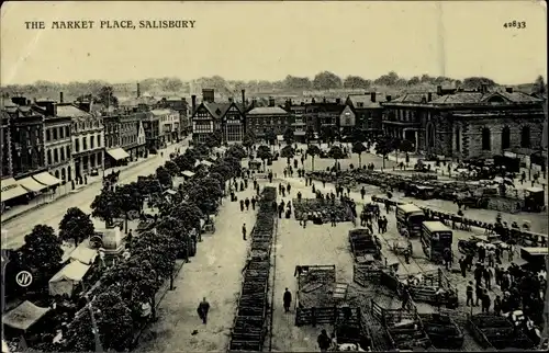 Ak Salisbury Südwestengland, Marktplatz