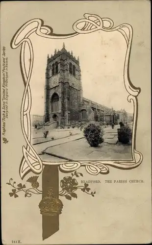 Präge Passepartout Ak Bradford West Yorkshire England, Pfarrkirche