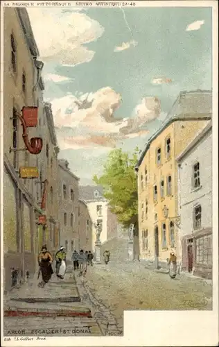 Künstler Litho Arlon Arel Wallonien Luxemburg, Escalier St. Donat