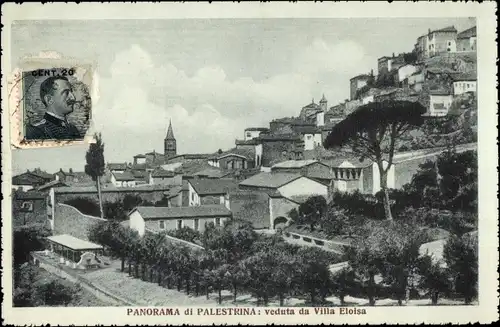 Ak Palestrina Lazio, Panorama, veduta da Villa Eloisa