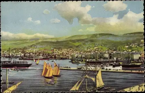 Ak Triest Trieste Friuli Venezia Giulia, Panorama