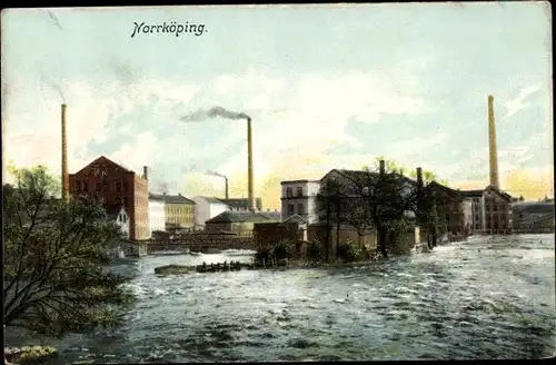 Ak Norrköping Schweden, Teilansicht