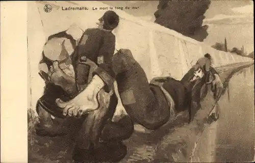 Künstler Ak Ladremans, Der tote Mann entlang der Mauer