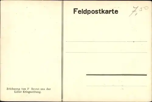 Künstler Ak Breest, F., Männerportrait, Liller Kriegszeitung, I WK