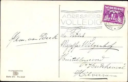 Ak Herbstzeit, Partie am See, Wald