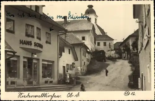 Ak Niederwaldkirchen in Oberösterreich, Straßenpartie, Geschäft