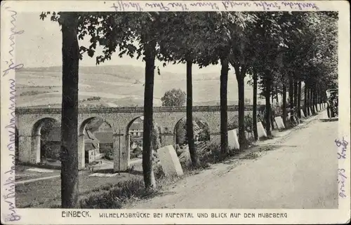 Ak Einbeck in Niedersachsen, Wilhelmsbrücke bei Kufental, Hubeberg