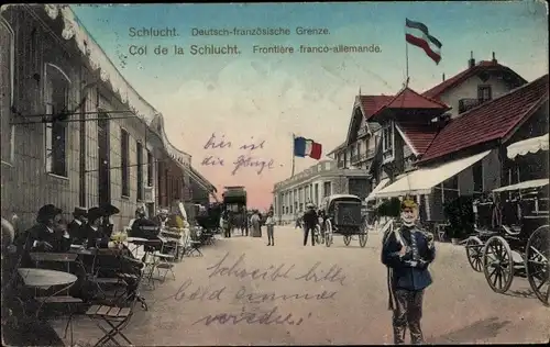 Ak Col de la Schlucht Vosges, deutsch-französische Grenze